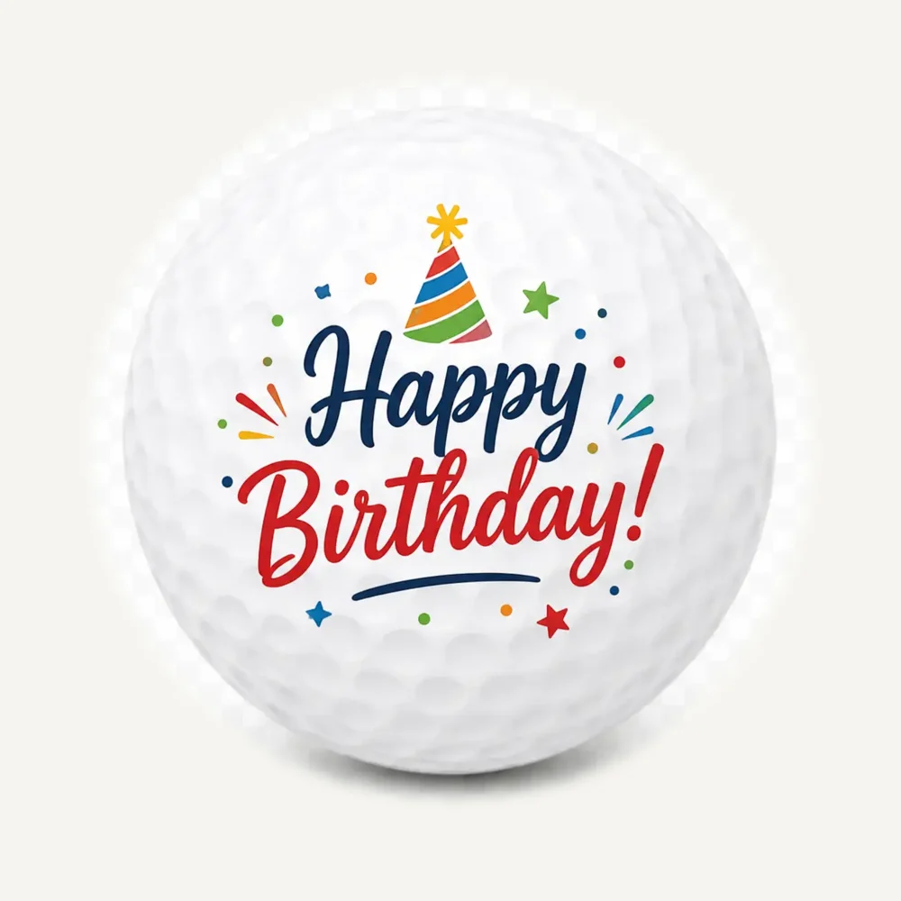Golfbal met verjaardag-design